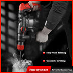◎Powerful 2400W Impact Drill and Hammer – Two Tools in One