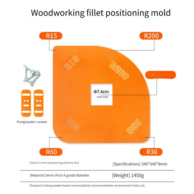 ◎4-in-1 Corner Template with Square Hole Cutter for Precision Woodworking