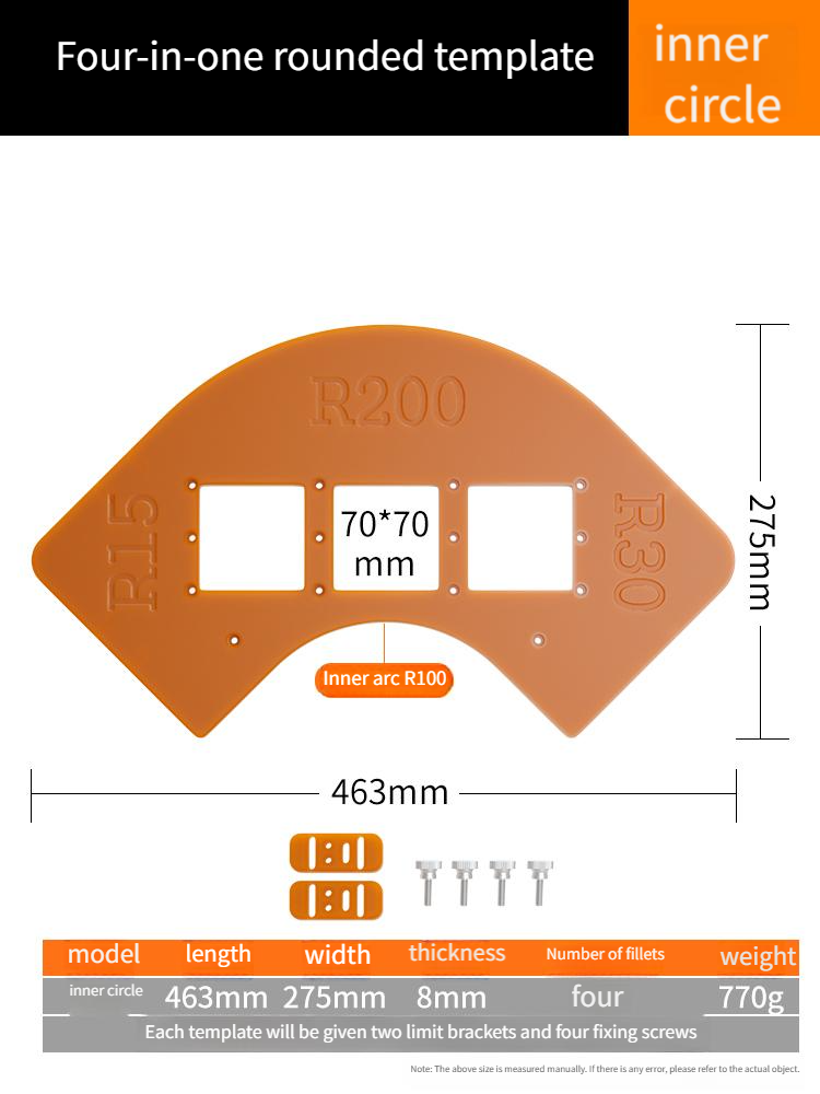 ◎4-in-1 Corner Template with Square Hole Cutter for Precision Woodworking
