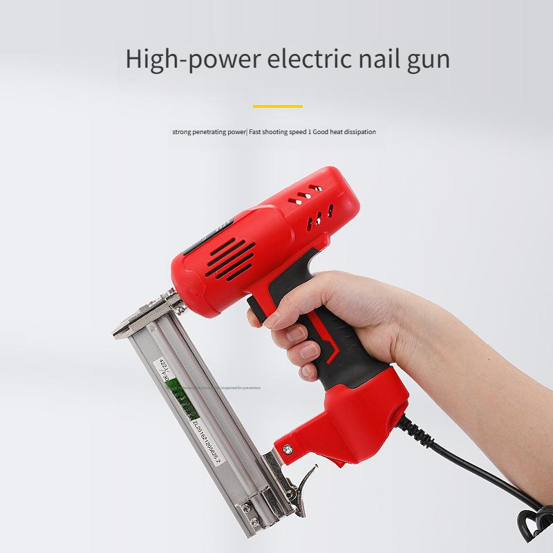 ◎Oil-Free Corded Electric Nail Gun – No Compressor, Compatible with Straight & Brad Nails