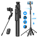 Vlogging Kit C17 Gimbal Stabilizer 360 Degree Smart Automatic Rotation AI Face Tracking Detachable Phone Clip Selfie Stick