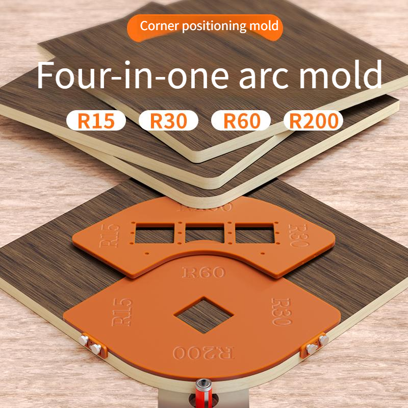 ◎4-in-1 Corner Template with Square Hole Cutter for Precision Woodworking