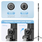 Vlogging Kit C17 Gimbal Stabilizer 360 Degree Smart Automatic Rotation AI Face Tracking Detachable Phone Clip Selfie Stick