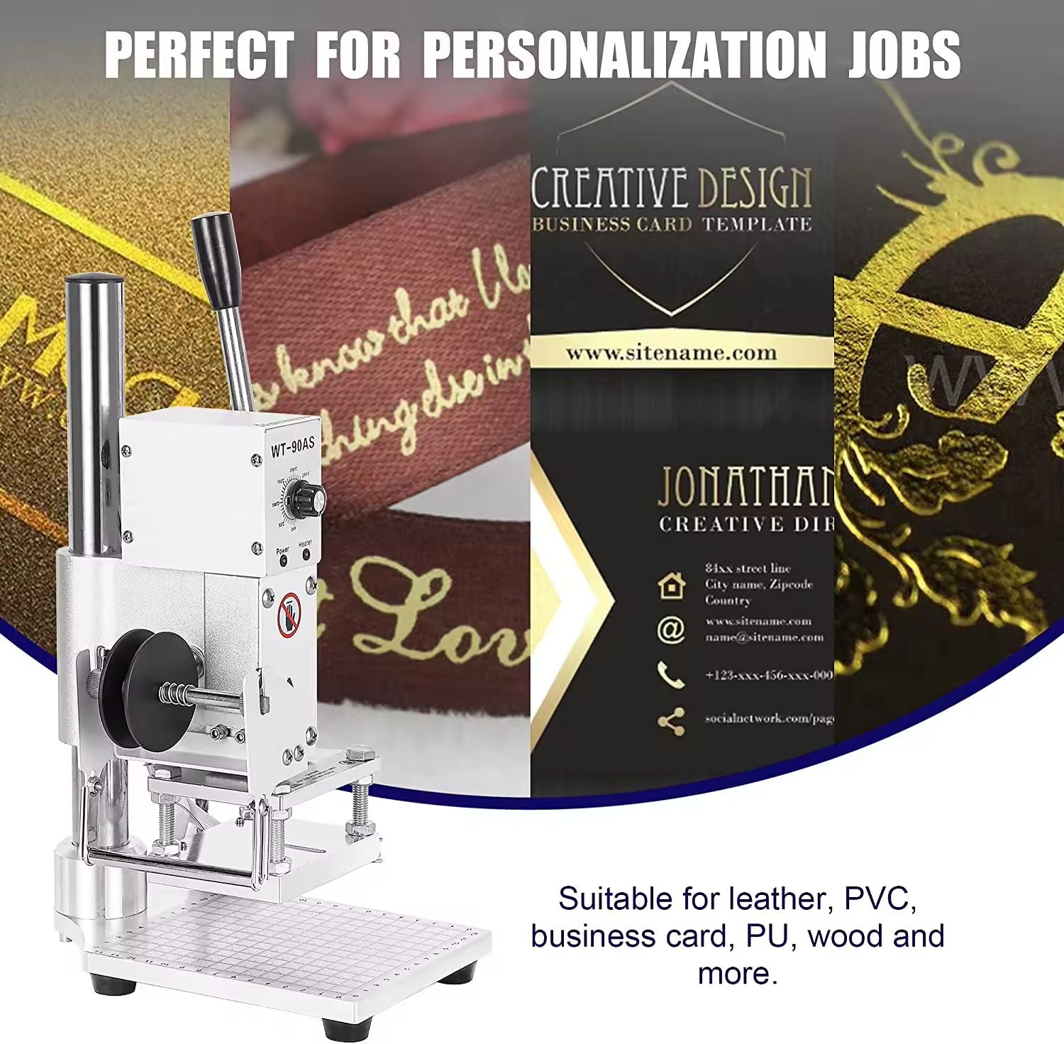 Leather Embossing Foil Heat Press Machine Small Manual Digital Hot Stamping Machine for Wood PVC Paper Custom Logo Stamp