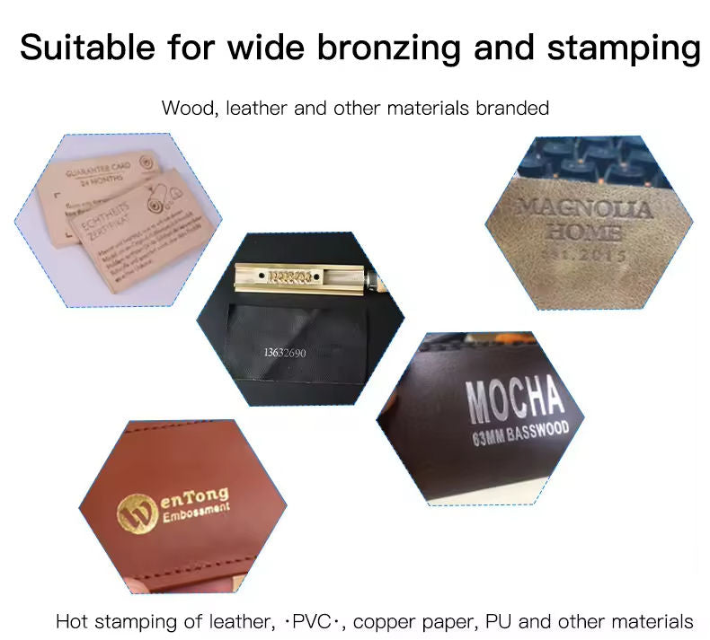 Leather Embossing Foil Heat Press Machine Small Manual Digital Hot Stamping Machine for Wood PVC Paper Custom Logo Stamp