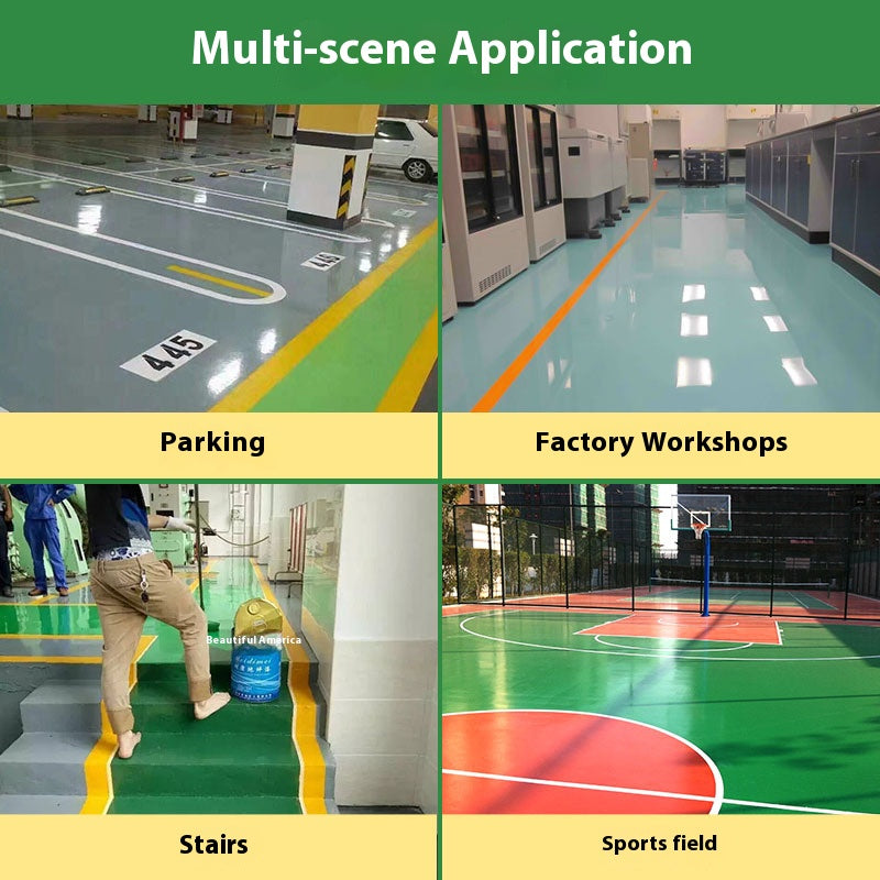 Environmentally friendly water-based epoxy floor paint is non-toxic, low-odor, wear-resistant and non-slip. It is suitable for wet basements, garages, factories and workshops. It is easy to apply and can be used immediately after application.