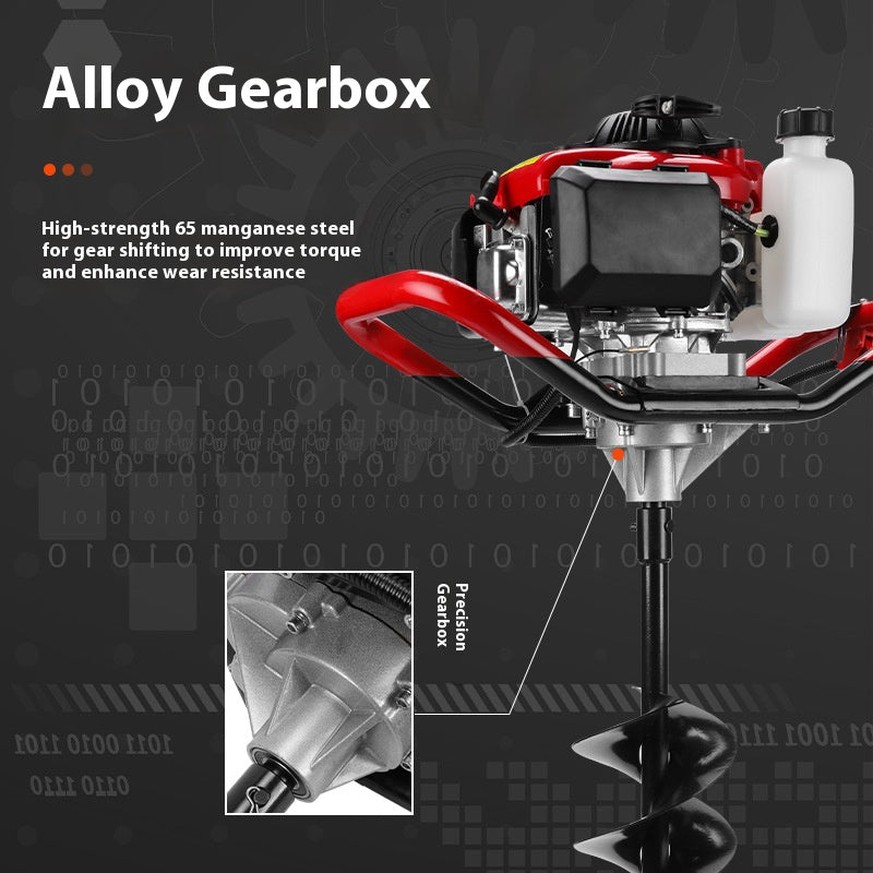 Small Ground Gasoline Excavator Manual Multi Functional Tree Planting Portable Drilling Rig