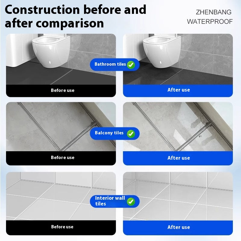 Highly effective transparent waterproof glue, no brick-breaking required to repair leaks, kitchen, bathroom, balcony, exterior wall and roof leak prevention, easy and long-lasting construction