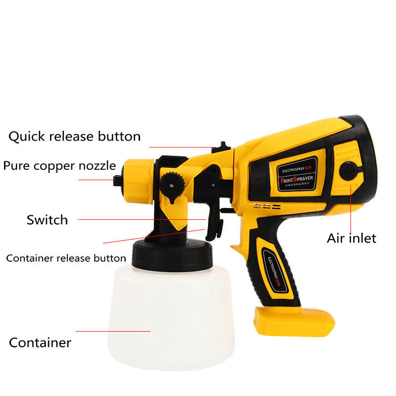 Reliable Quality ZT6000D Lithium Ion Electric Spray Gun 360 Degree Drip Free Spraying Without Lithium Battery