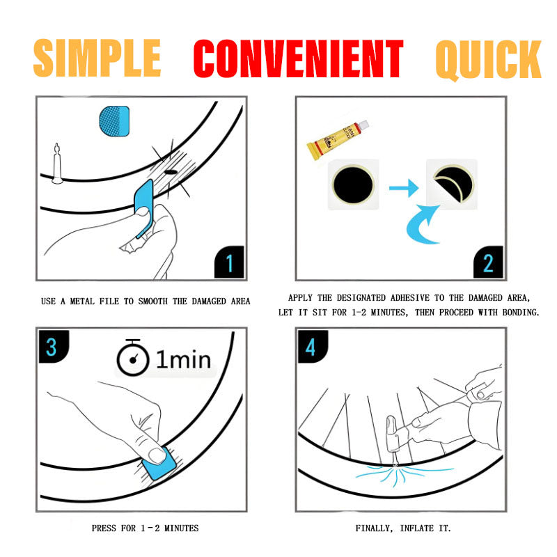 Superbsail MTB Mountain Bike Bicycle Repair Tools Cycling Flat Tire Repair Patch Glue Lever Set Tire Fix Kit Mender Accessories