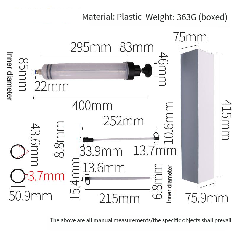 500cc Oil Fluid Extractor Oil Pump Syringe Suction and Injection Dual-use Oil Change Tool Oiler