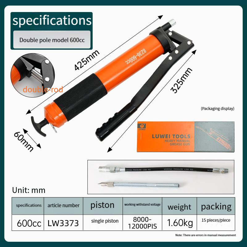 Pressure Duty Lever Manual Grease Pump Oil Filling Gun Hand Grease Gun