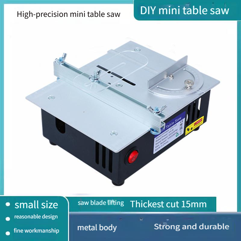 Major upgrade! Industrial-grade aluminum alloy mini table saw: 2-inch blade for precise cutting of metal, wood, and acrylic with ease