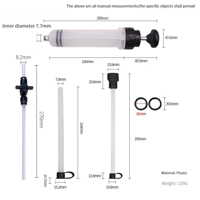 500cc Oil Fluid Extractor Oil Pump Syringe Suction and Injection Dual-use Oil Change Tool Oiler