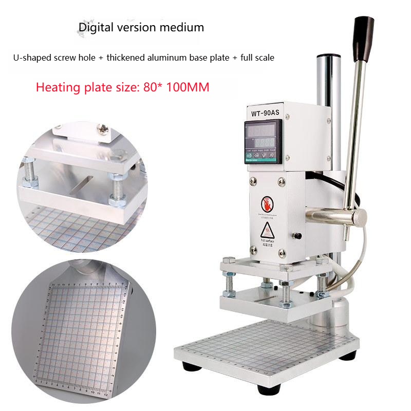 Leather Embossing Foil Heat Press Machine Small Manual Digital Hot Stamping Machine for Wood PVC Paper Custom Logo Stamp