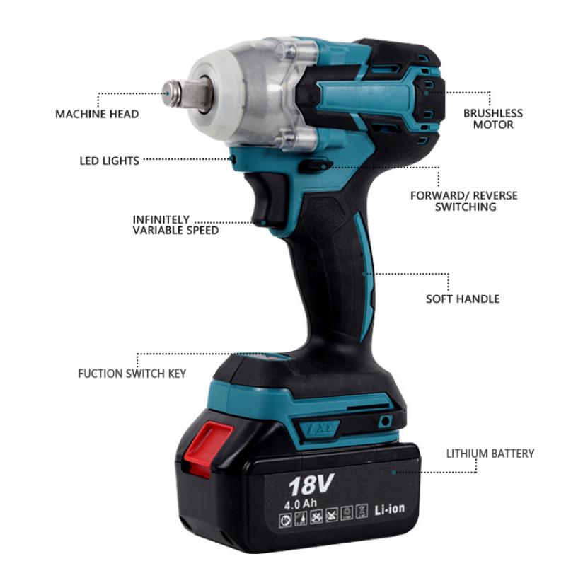 Cordless Brushless Impact Wrench Kit – 21V, 2 Batteries & Charger