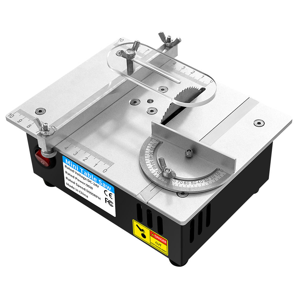 Major upgrade! Industrial-grade aluminum alloy mini table saw: 2-inch blade for precise cutting of metal, wood, and acrylic with ease