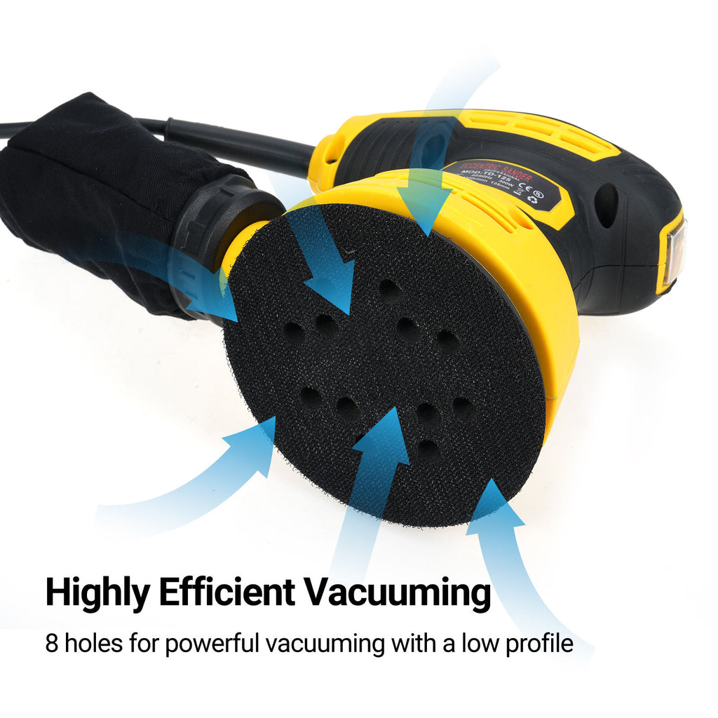 🔥Industrial-grade 5-inch eccentric sander and polisher! Infinitely variable speed for super smooth operation! Say goodbye to rough surfaces! Make every piece of your work as smooth as a mirror!