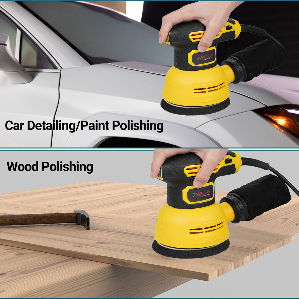 🔥Industrial-grade 5-inch eccentric sander and polisher! Infinitely variable speed for super smooth operation! Say goodbye to rough surfaces! Make every piece of your work as smooth as a mirror!
