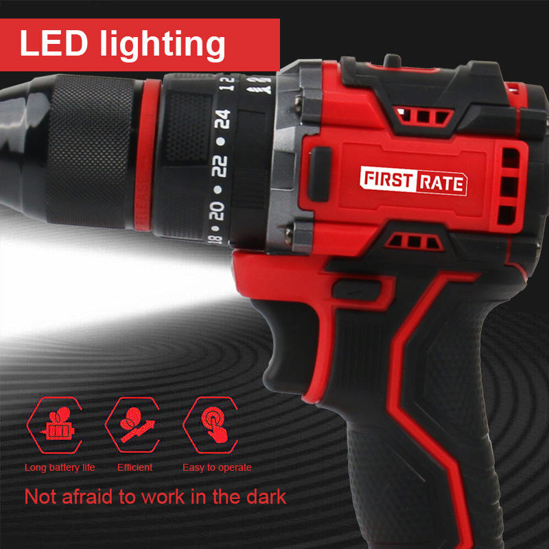Powerful household lithium-powered hand drill, multi-function impact drill, electric screwdriver, long-lasting battery life, recommended by African craftsmen