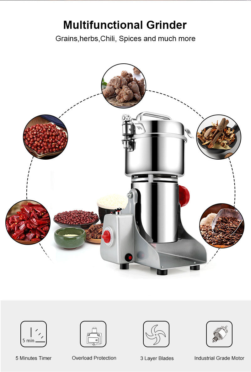 Powerful household grinder! Grind herbs, grains, and coffee beans with this versatile grinder, perfect for Africa!