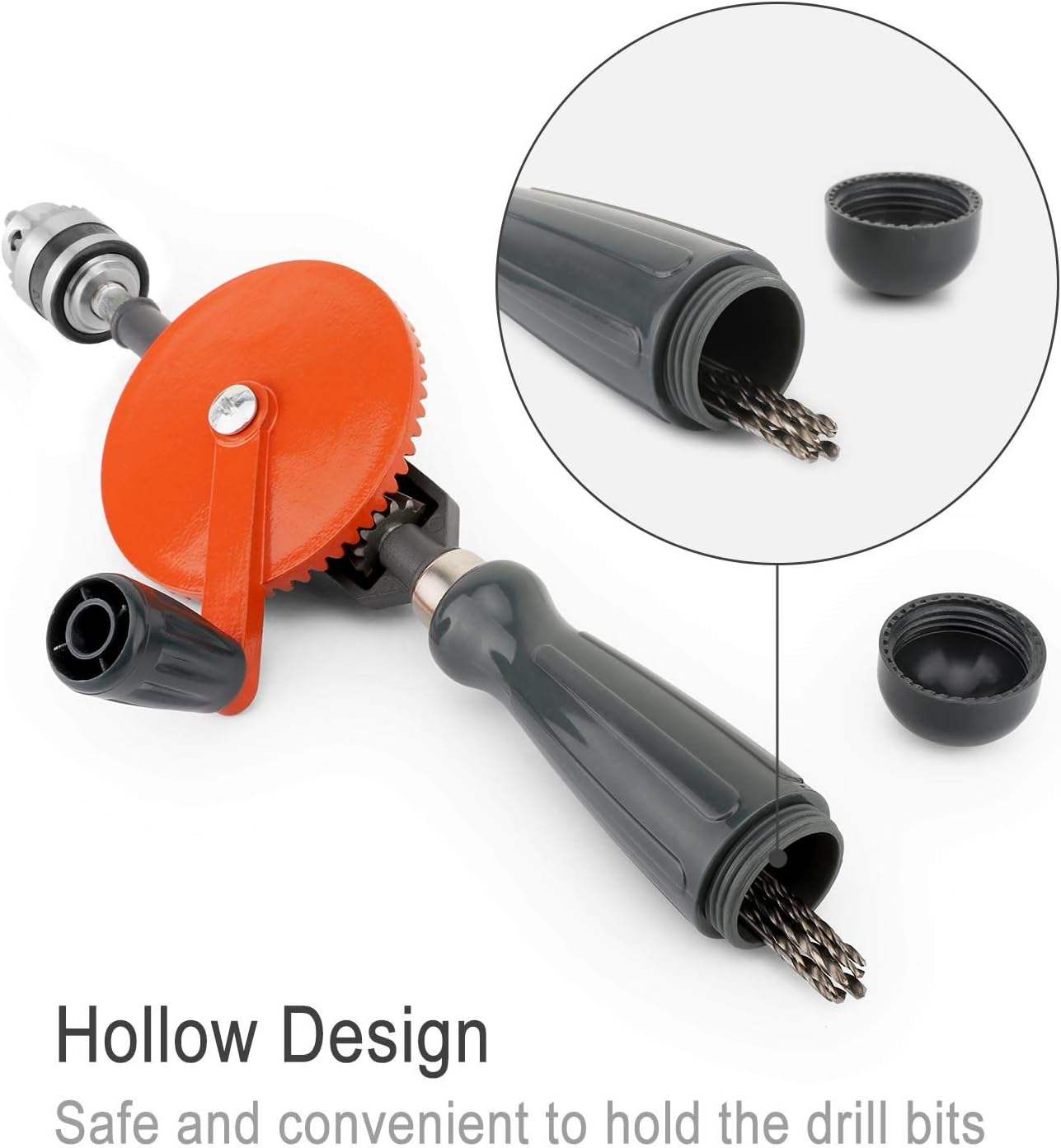 Powerful Hand Drill - No Electricity Required! DIY Woodworking and Metal Punching Tool Set, Household Utility Drill Bits