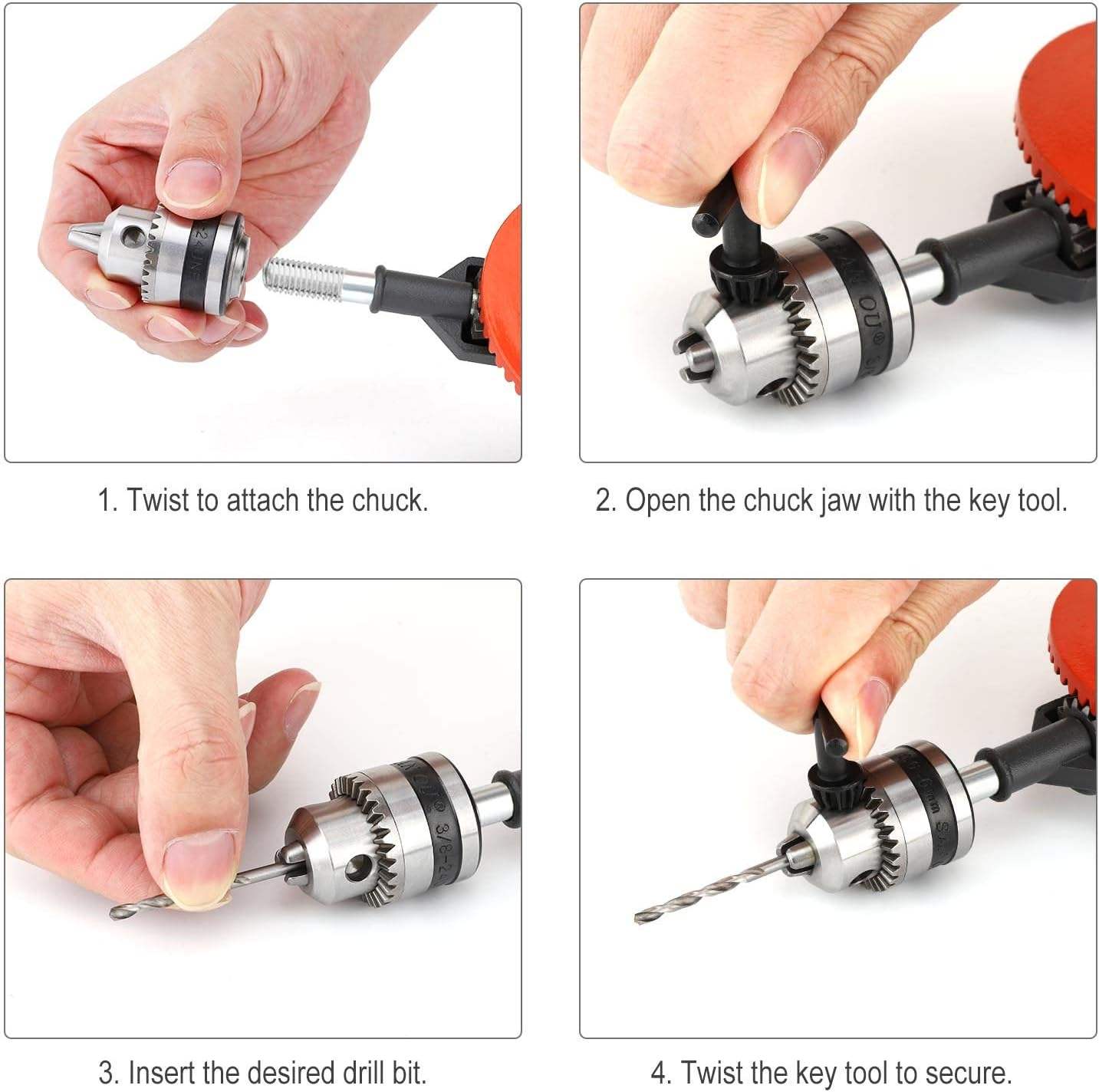 Powerful Hand Drill - No Electricity Required! DIY Woodworking and Metal Punching Tool Set, Household Utility Drill Bits