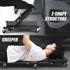 【Auto Repair Creeper】Lie-Flat Design ✨ Reinforced Structure & Safer ✅ 360° Smooth Mobility 🛠️ Significantly Boosts Repair Efficiency!