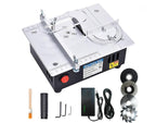 Major upgrade! Industrial-grade aluminum alloy mini table saw: 2-inch blade for precise cutting of metal, wood, and acrylic with ease