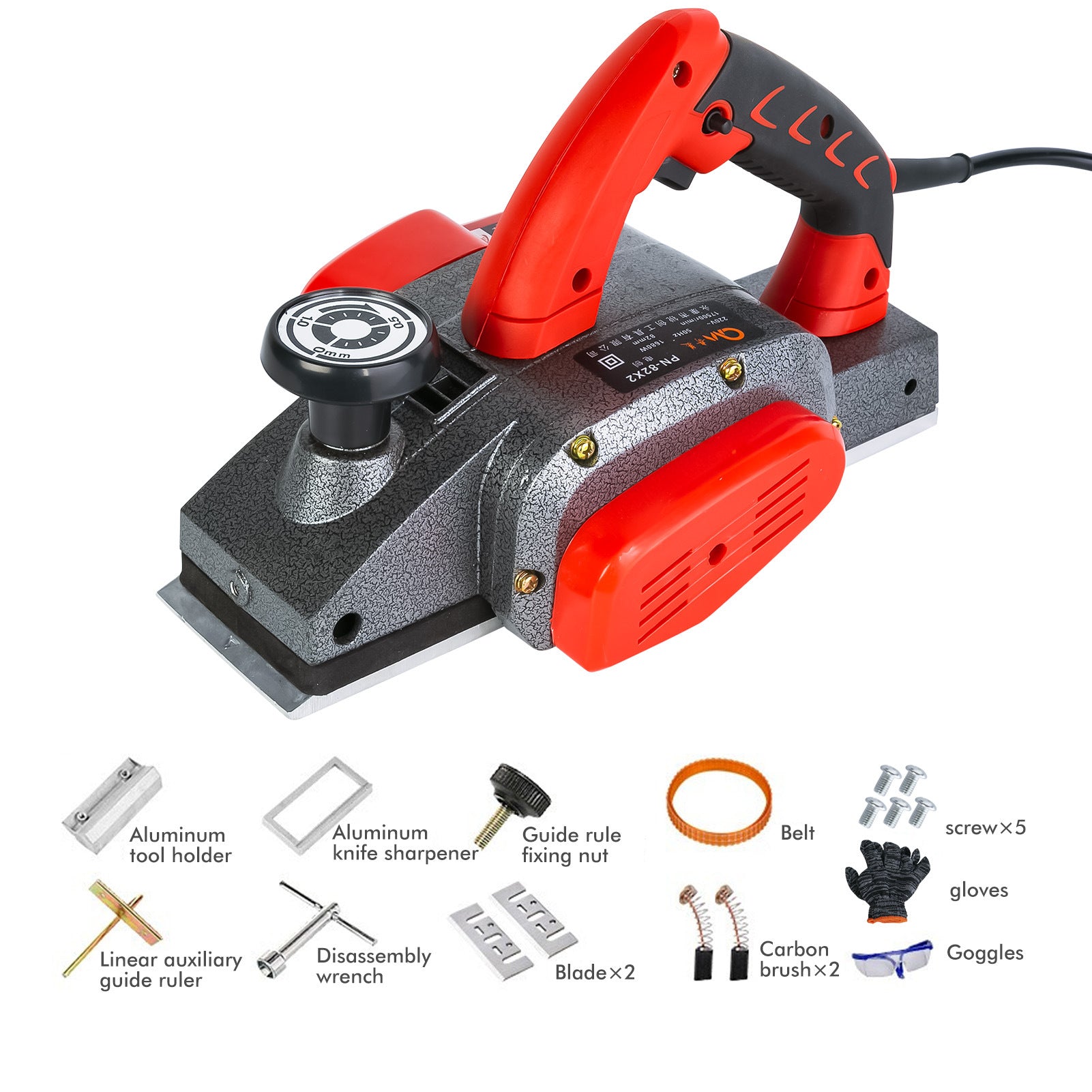 Professional woodworking electric planer, small tabletop portable dual-purpose planer, with flip-up planer function professional woodworking tools