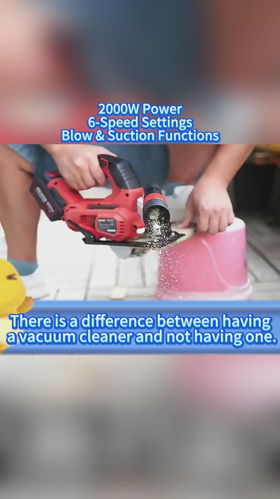 2000W Blow & Suction Vacuum – 6-Speed Adjustable for Smooth, Dust-Free Work