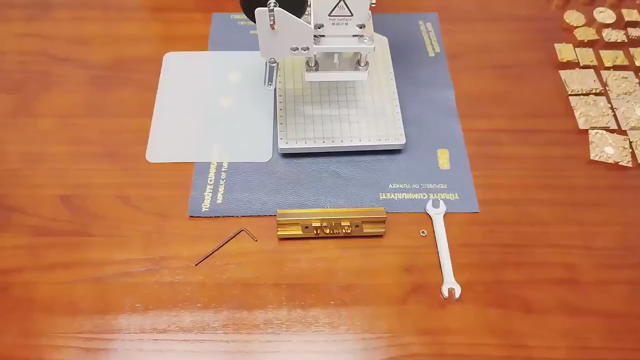 Leather Embossing Foil Heat Press Machine Small Manual Digital Hot Stamping Machine for Wood PVC Paper Custom Logo Stamp